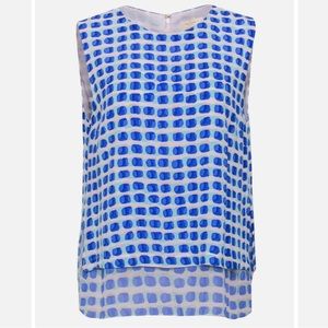 KATE SPADE island stamp layered blouse silk blend size small